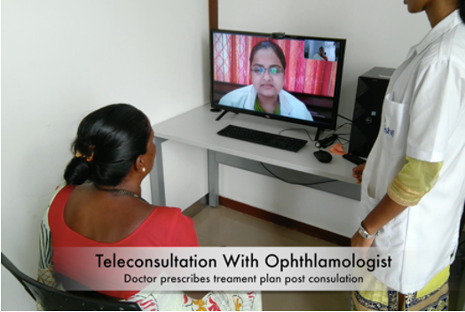 teleconsultation of an eye doctor