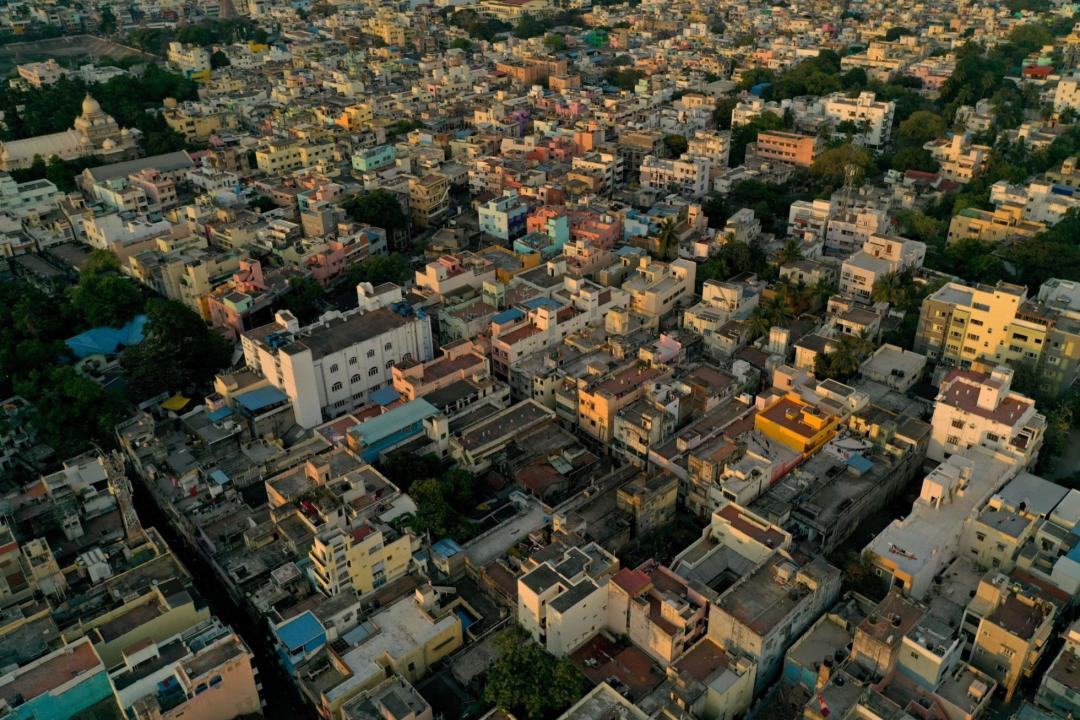 Aerial view of Chennai, Tamil Nadu, India