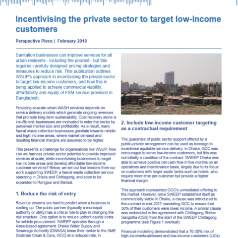 Incentivising the private sector to target low-income customers